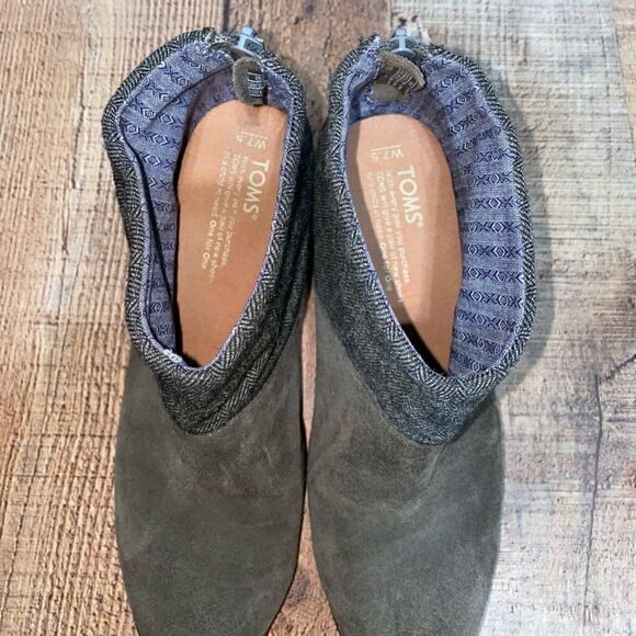 Tom’s Olive Leila Herringbone Ankle Booties - Picture 8 of 11